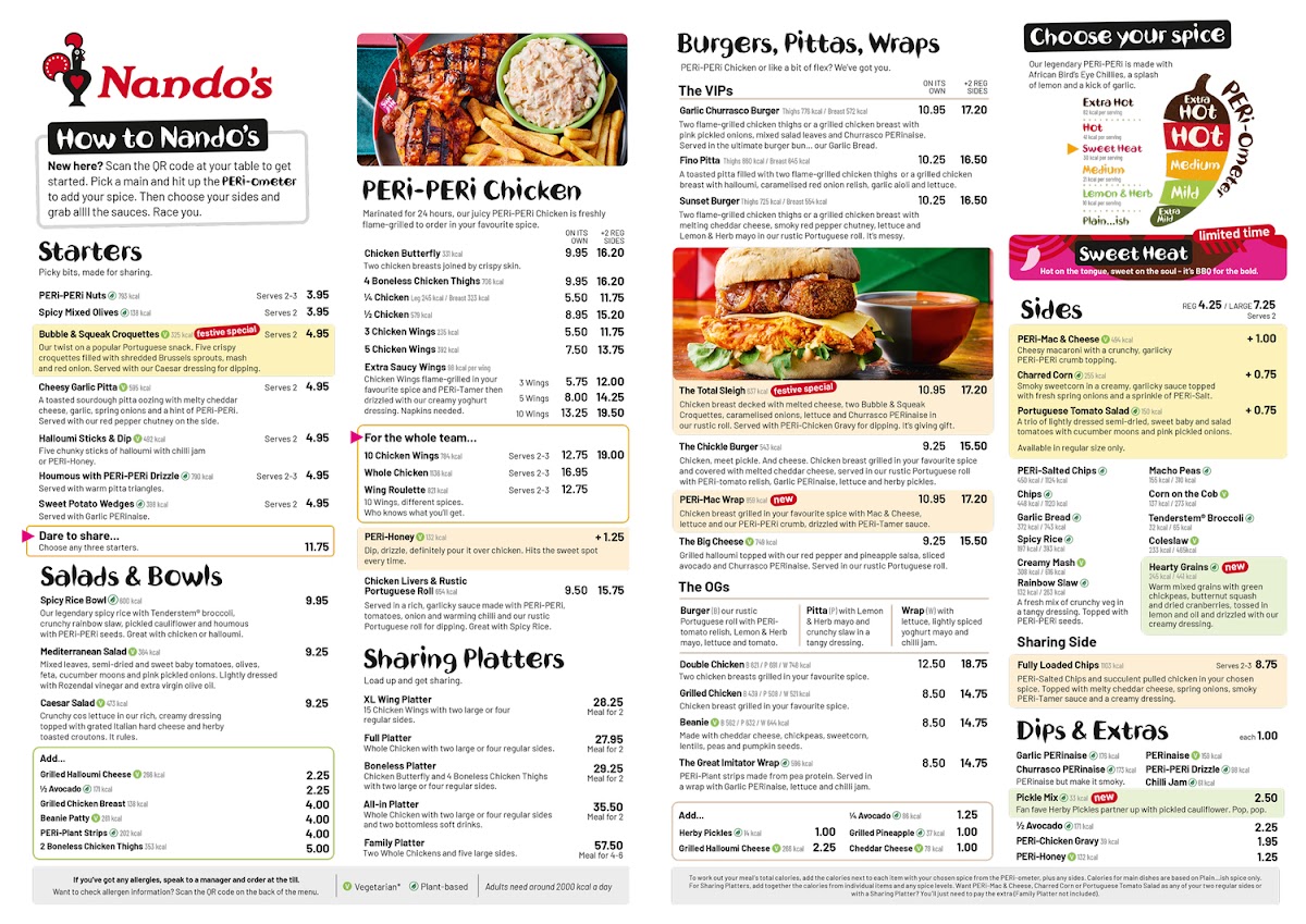 Menu Nando's Belfast - Abbey Centre-1