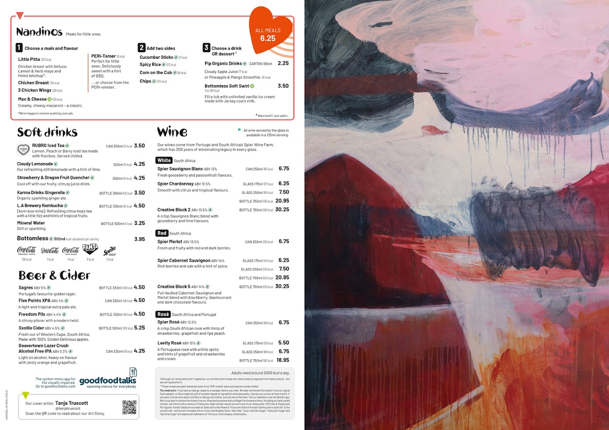 Menu Nando's Belfast - Abbey Centre-10