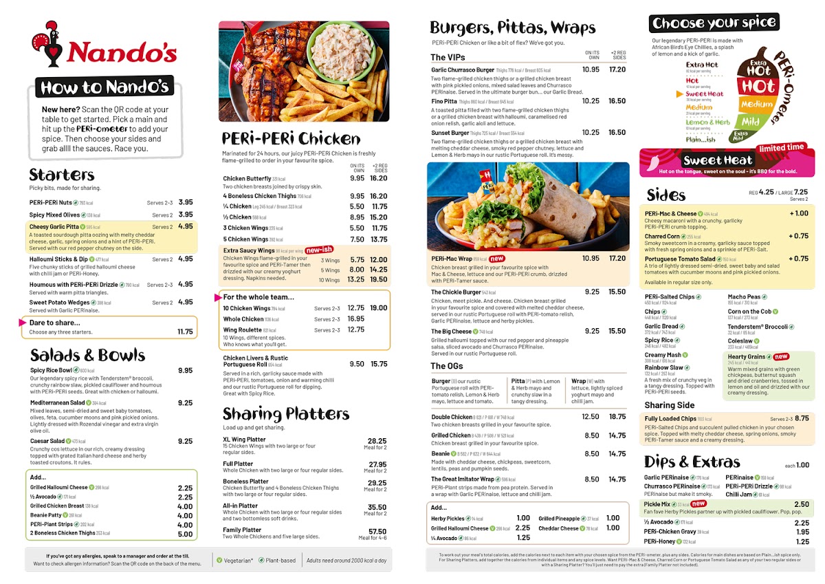Menu Nando's Belfast - Abbey Centre-2