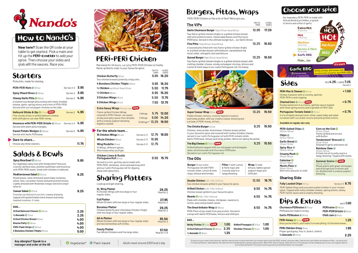 Menu Nando's Belfast - Abbey Centre-3