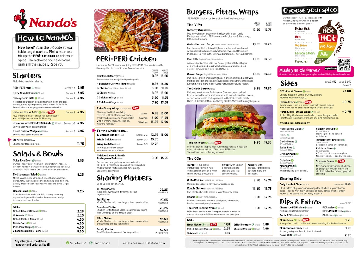 Menu Nando's Belfast - Abbey Centre-4