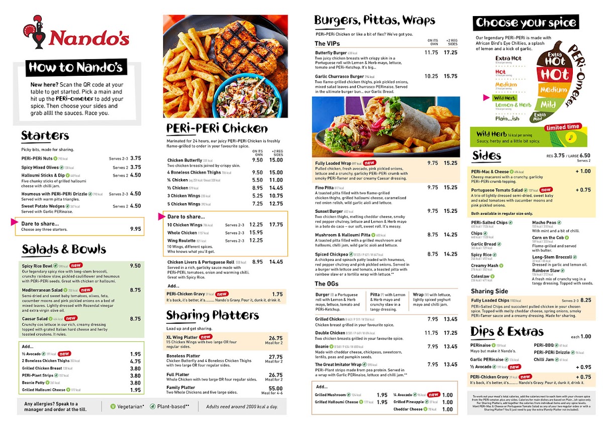 Menu Nando's Belfast - Abbey Centre-6