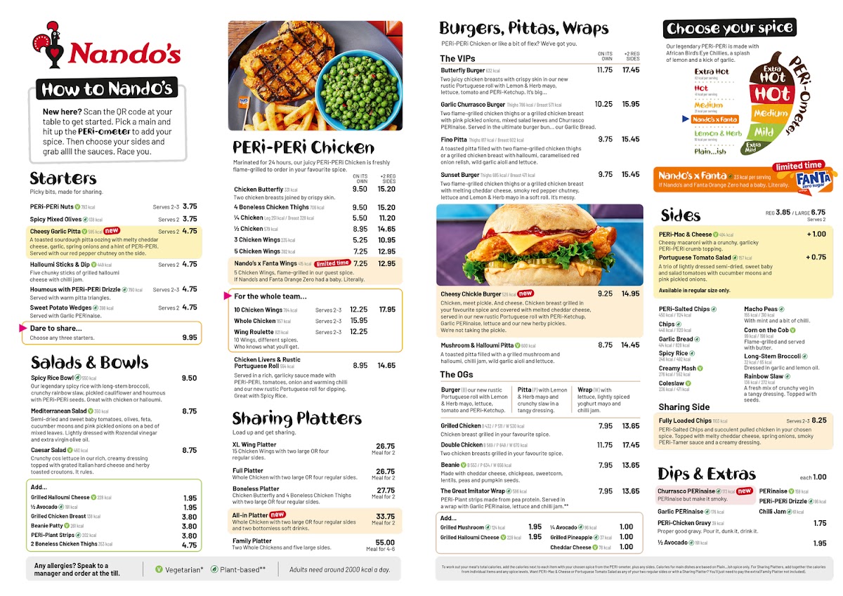 Menu Nando's Belfast - Abbey Centre-7