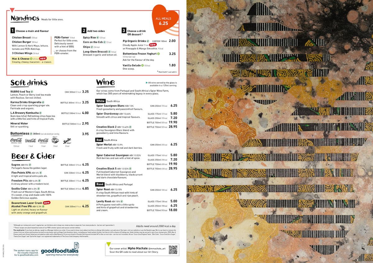 Menu Nando's Belfast - Abbey Centre-8