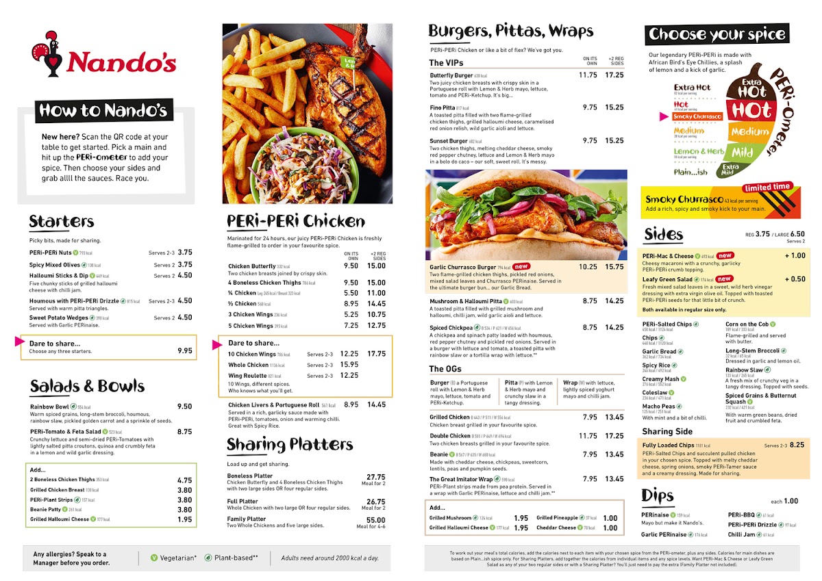 Menu Nando's Belfast - Abbey Centre-9